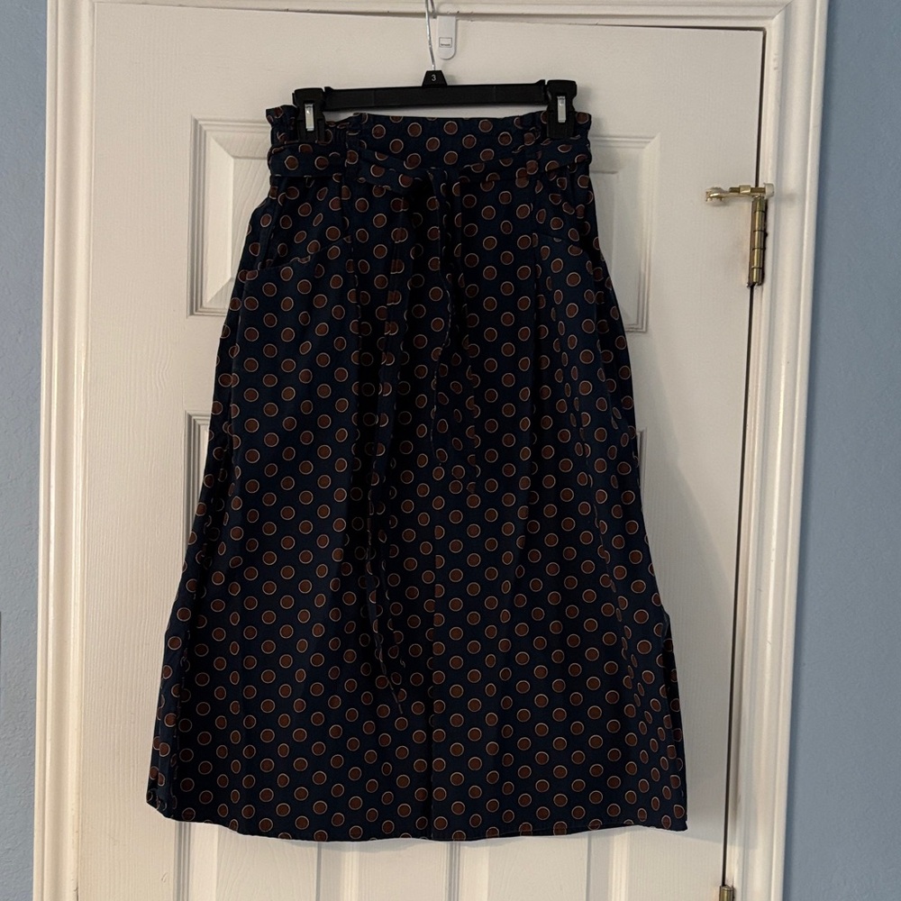 Navy and Orange Patterned Women's Skirt